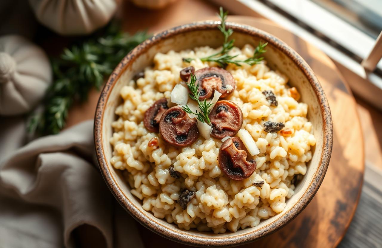Creamy Mushroom Risotto with Parmesan and Thyme