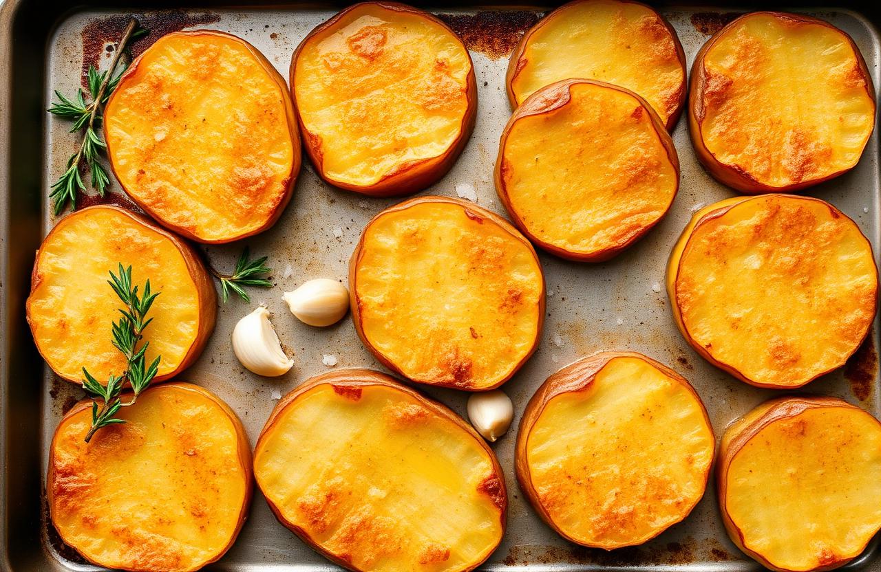 Crispy Smashed Potatoes with Garlic and Herbs